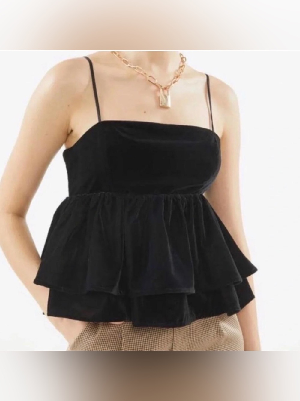 Urban Outfitters Black Velvet Tank